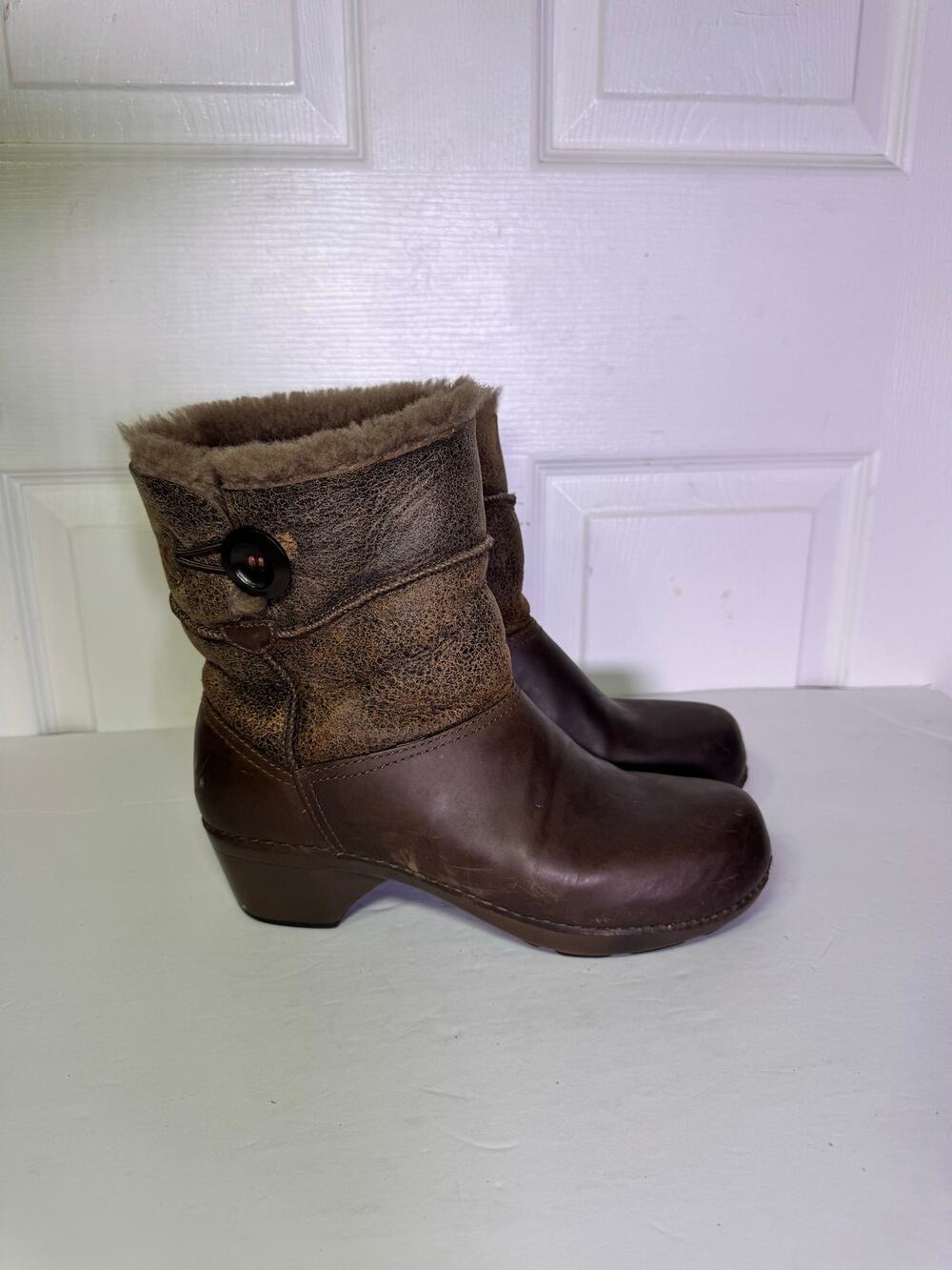 Dansko Stormy Brown Oiled Leather Shearling Lined Boots EU 40 US 9.-9.5